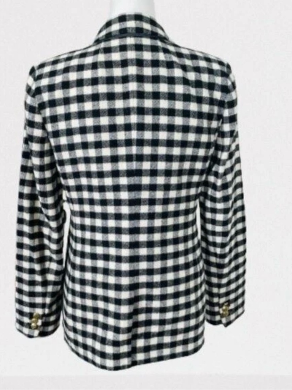 J. Crew Wool Black and White Checked Single-Button Blazer - Picture 4 of 16